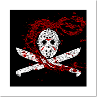 Jason Voorhees FRIDAY 13 Halloween Cristal Lake Freddy Krueger Posters and Art